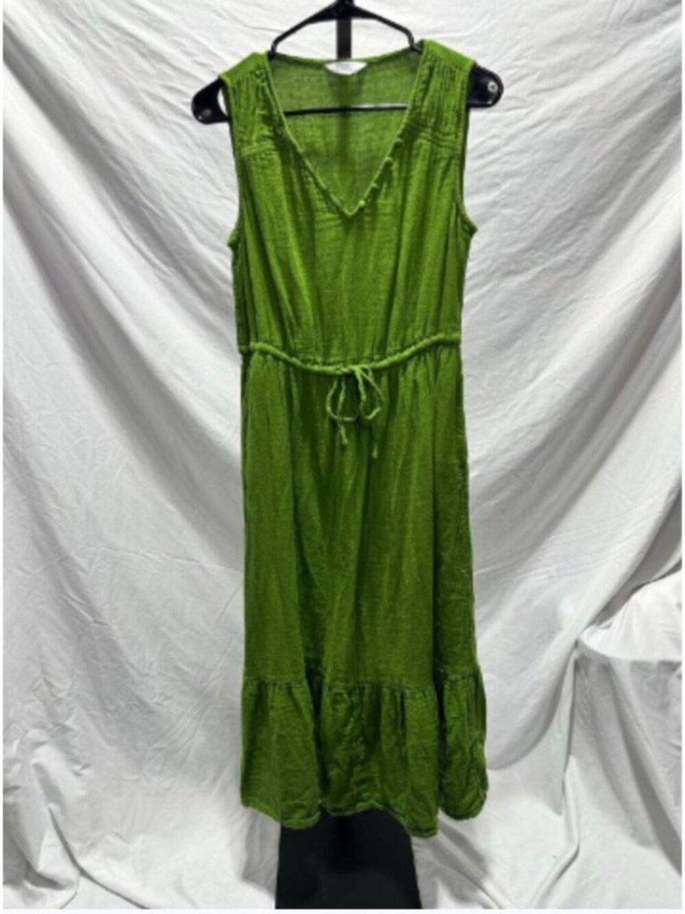 Time & Tru Womens Size S Green Sleeveless Boho Dress Gauze Tiered Pockets - Picture 6 of 6